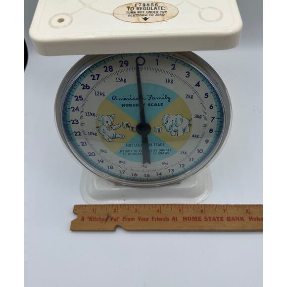 Vintage Baby American Family Scale Metal Teddy & Elephant 1960s - Picture 11 of 13